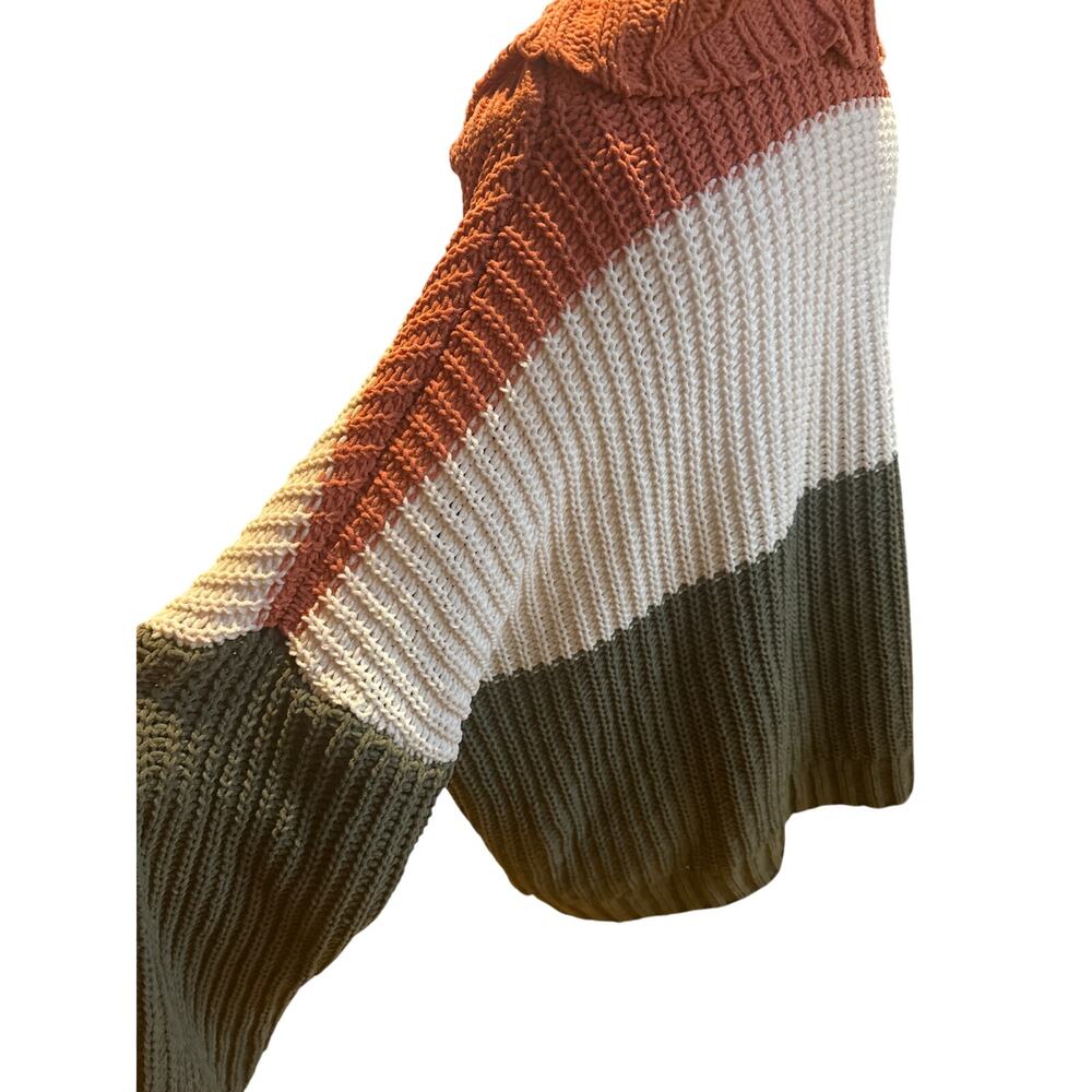 Easel Chunky Color Block Fall Sweater - image 2